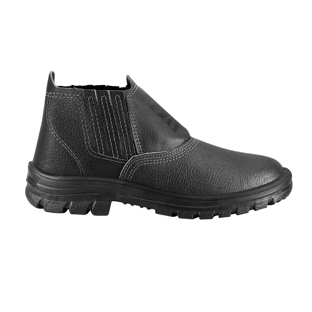 Botina Couro Monodensidade Elastico S/ Biqueira N45