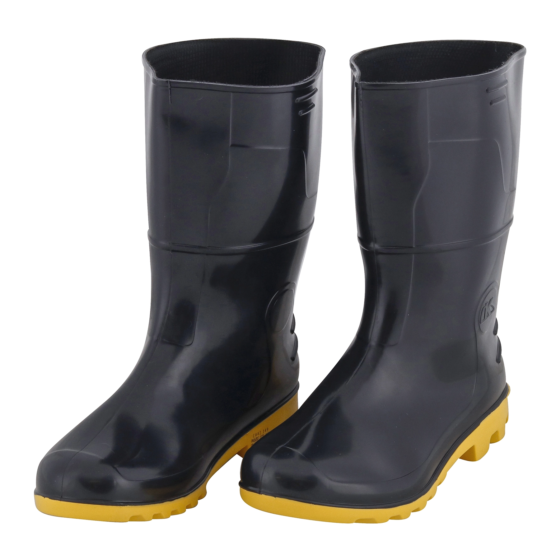 Bota Impermeável PVC Nº42 Cano Médio Preto com Amarelo Kadesh