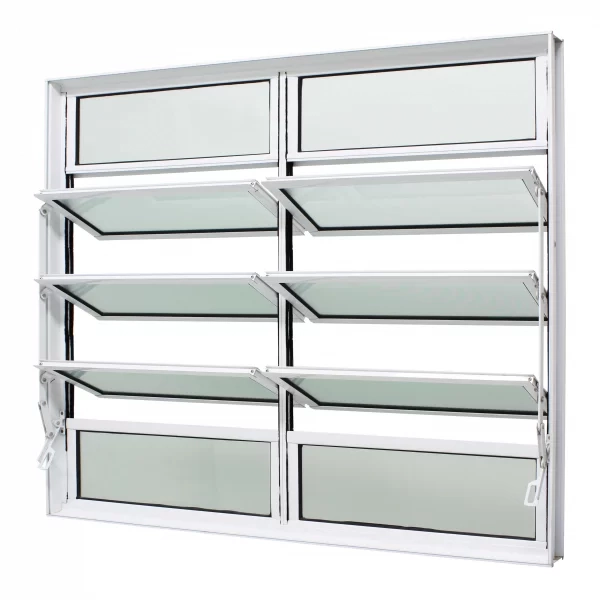 Janela Basculante Alumínio Branco 100x120x6cm Duas Seções Jap Caribe Max