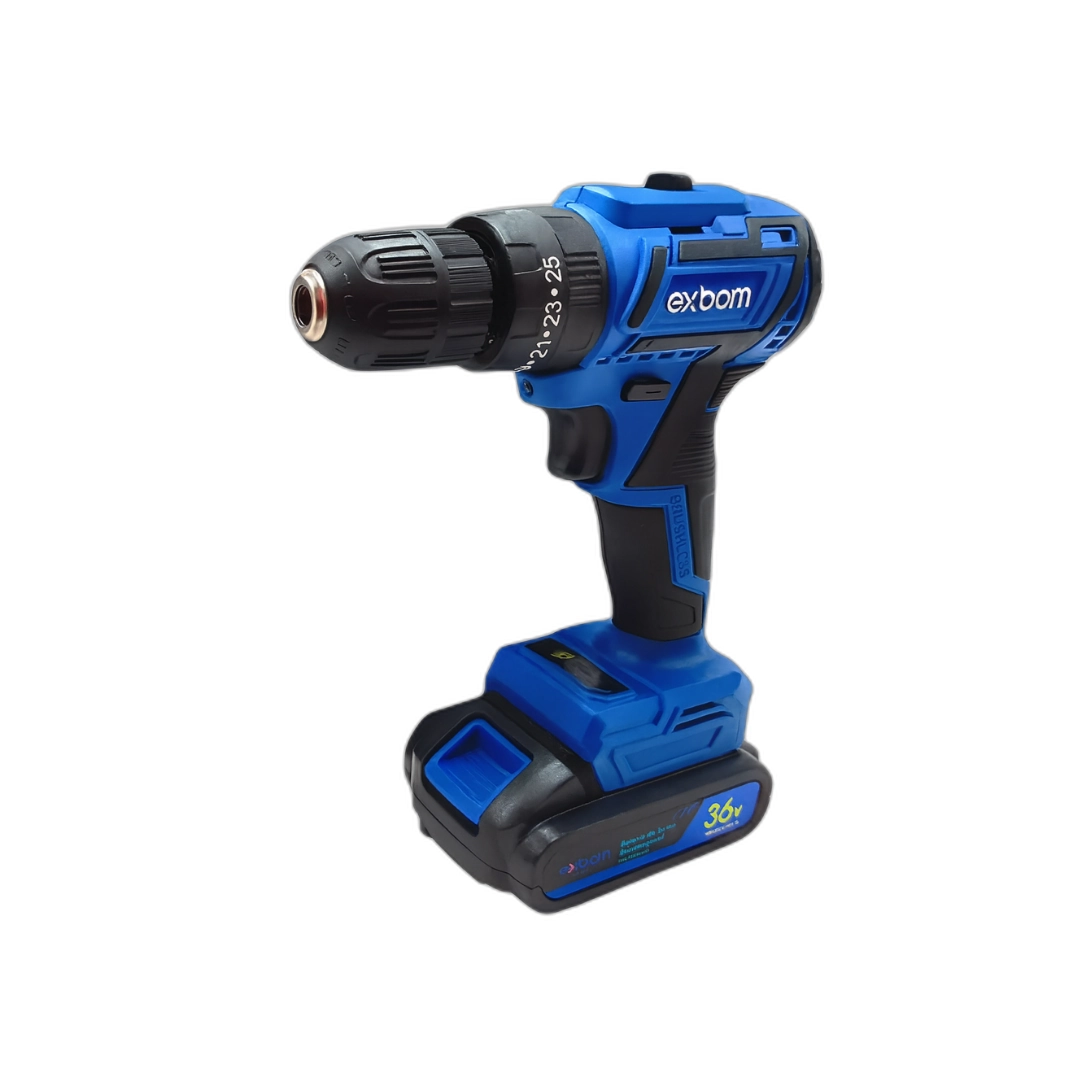 Furadeira Parafusadeira Sem Fio 2 Baterias 10000mah 36v Extensor 110/220v Mql-pfx5600 Azul