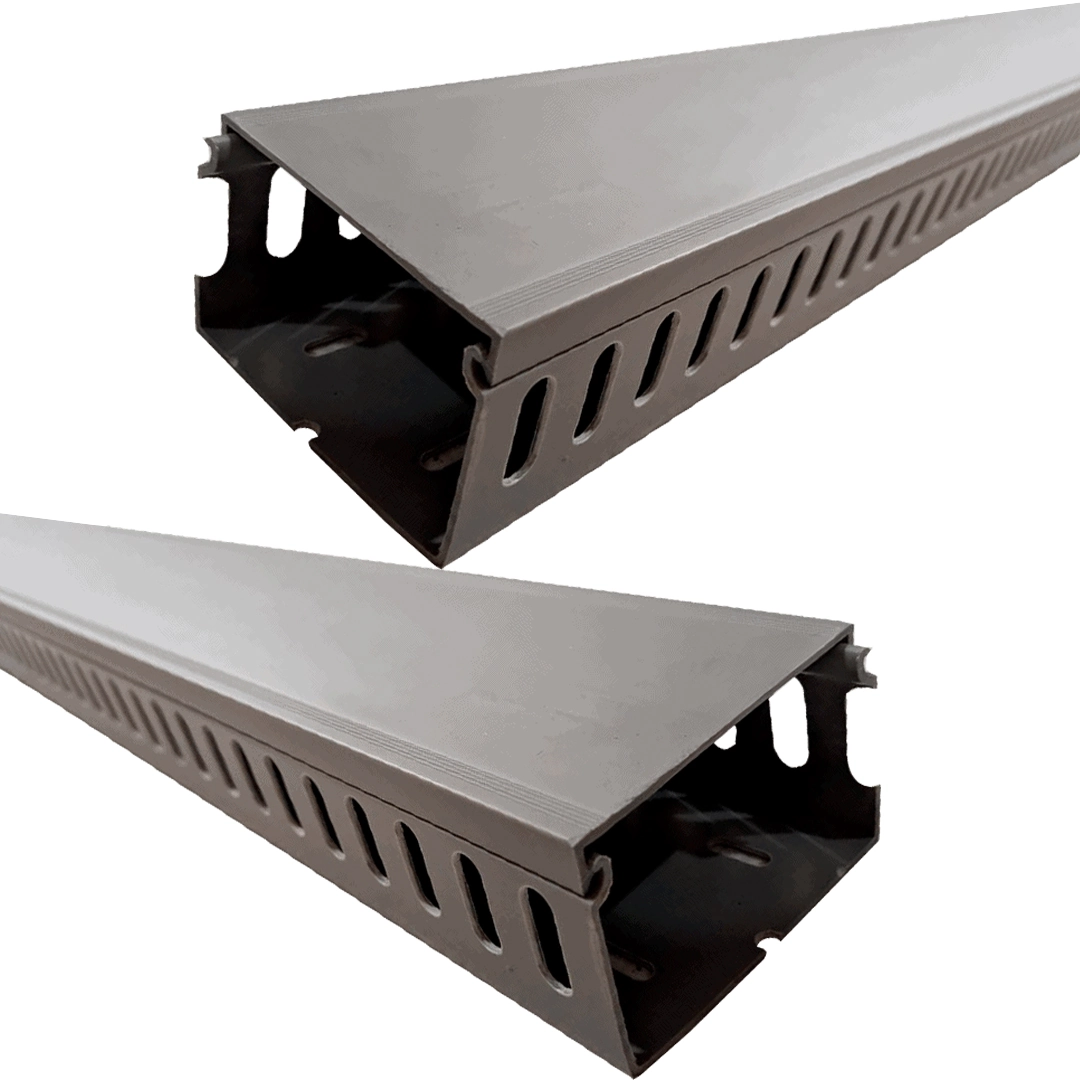 Kit 02 Canaleta Ventilada Cinza 50x80 X2000mm (axlxc) Lukma