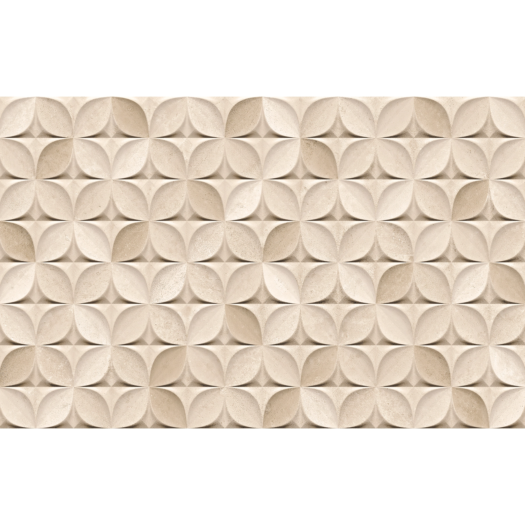Revestimento de Parede Interno Decorado Acetinado 37X59cm Borda Arredondada Dover Beige Arielle