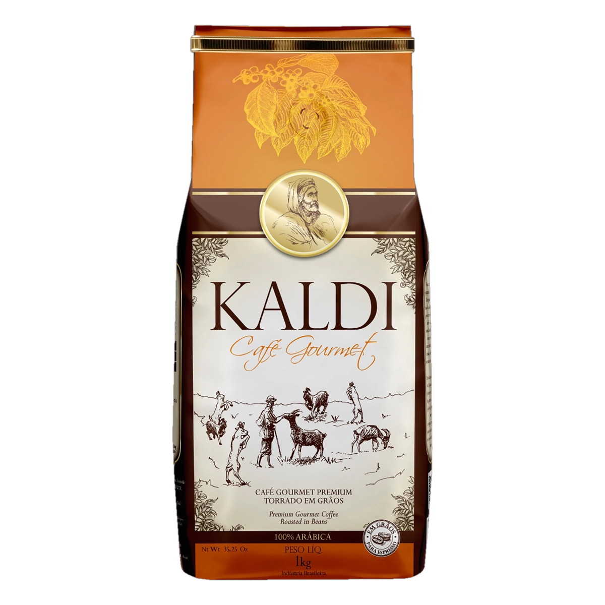 Café Torrado Em Grãos Kaldi Gourmet Premium Pacote 1kg