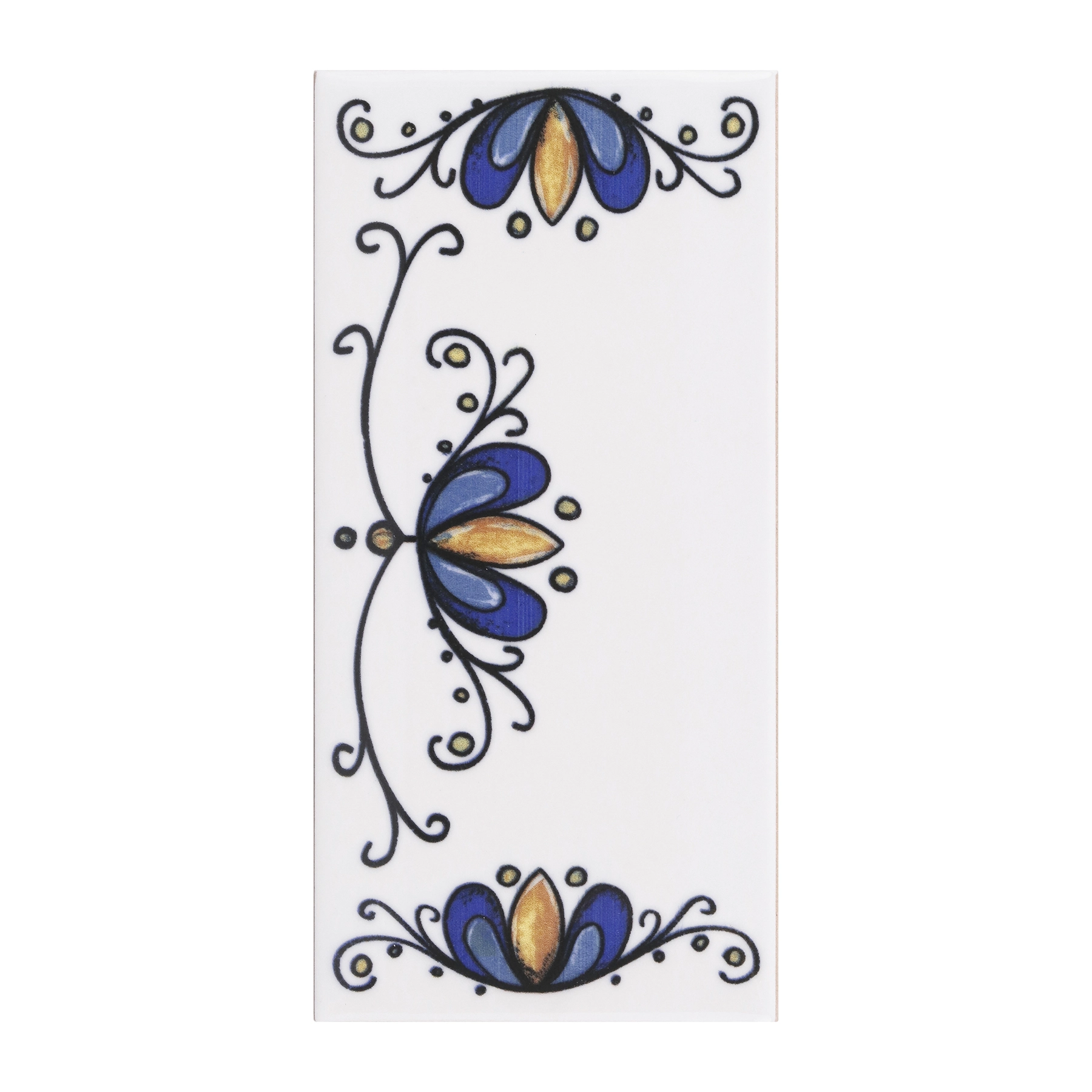 Acabamento para Número ou Letra Casa 15cm Assentado Cerâmica Azul e Branco