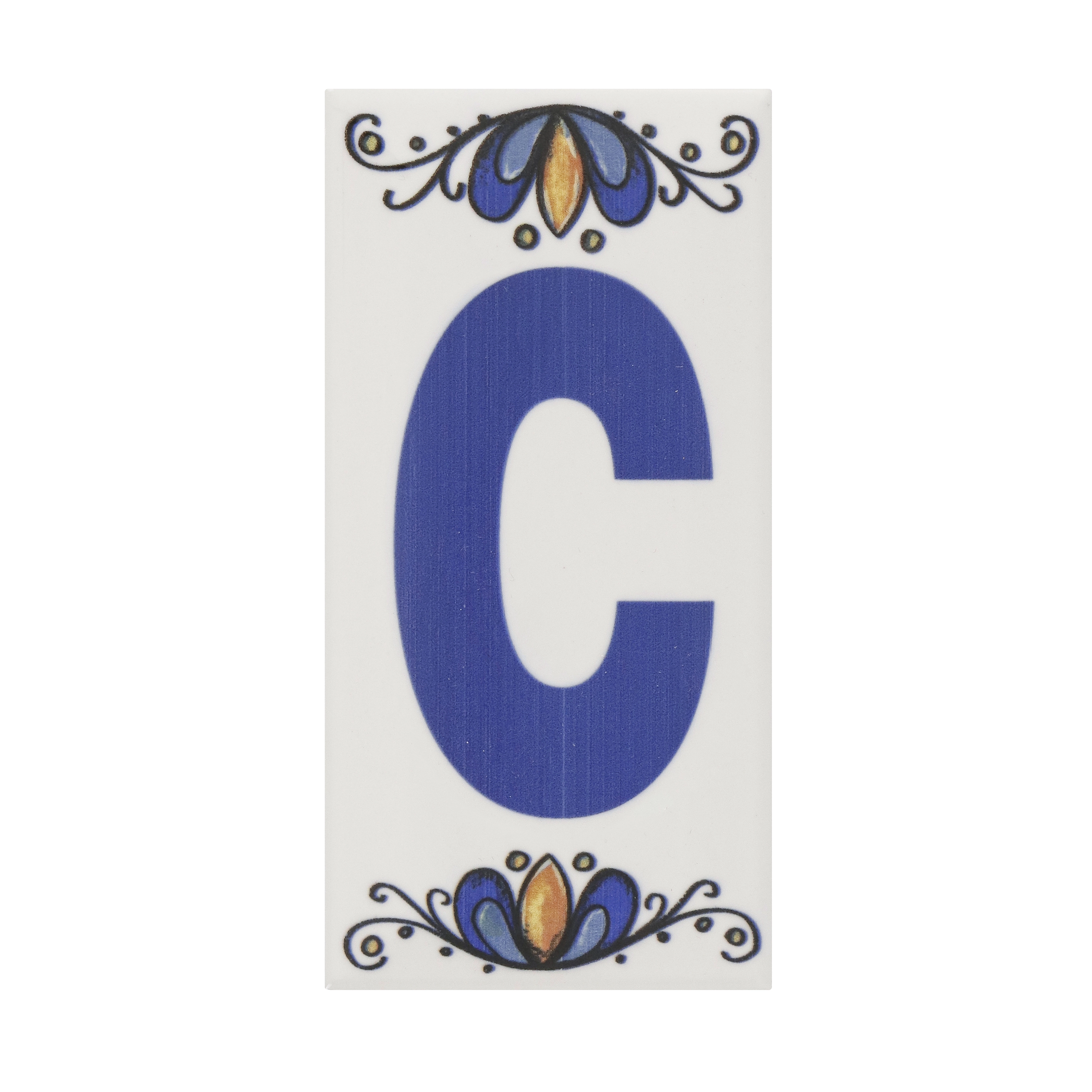 Letra Casa "C" 15cm Assentado Azul e Branco