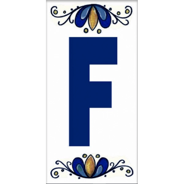Letra F Ceramica 7,5 X 15