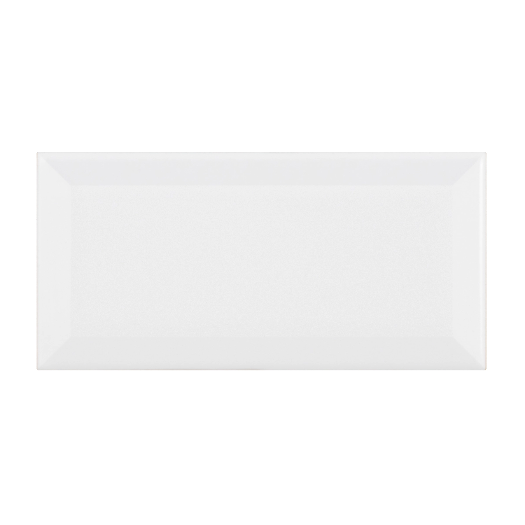 Revestimento de Parede Interno e Externo Monocolor Brilhante 7,5x15cm Borda Arredondada Soft Branco Gabriella