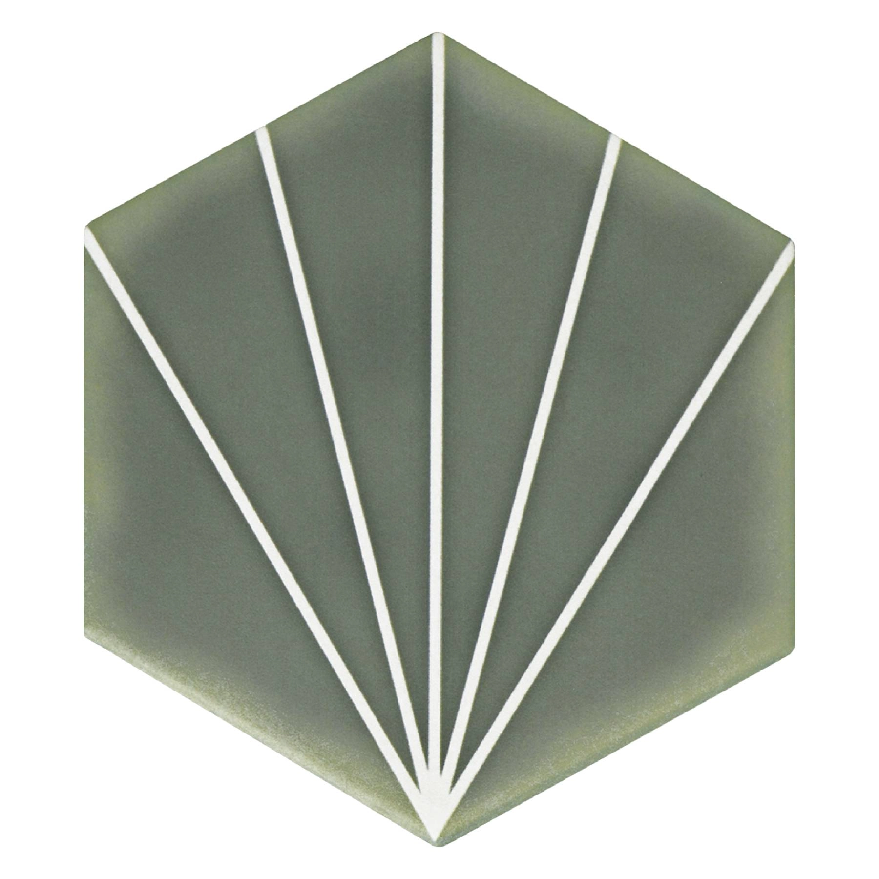 Revestimento de Parede Interno e Externo Decorado Acetinado 17x19,6cm Borda Arredondada Hexagonal Gabriella