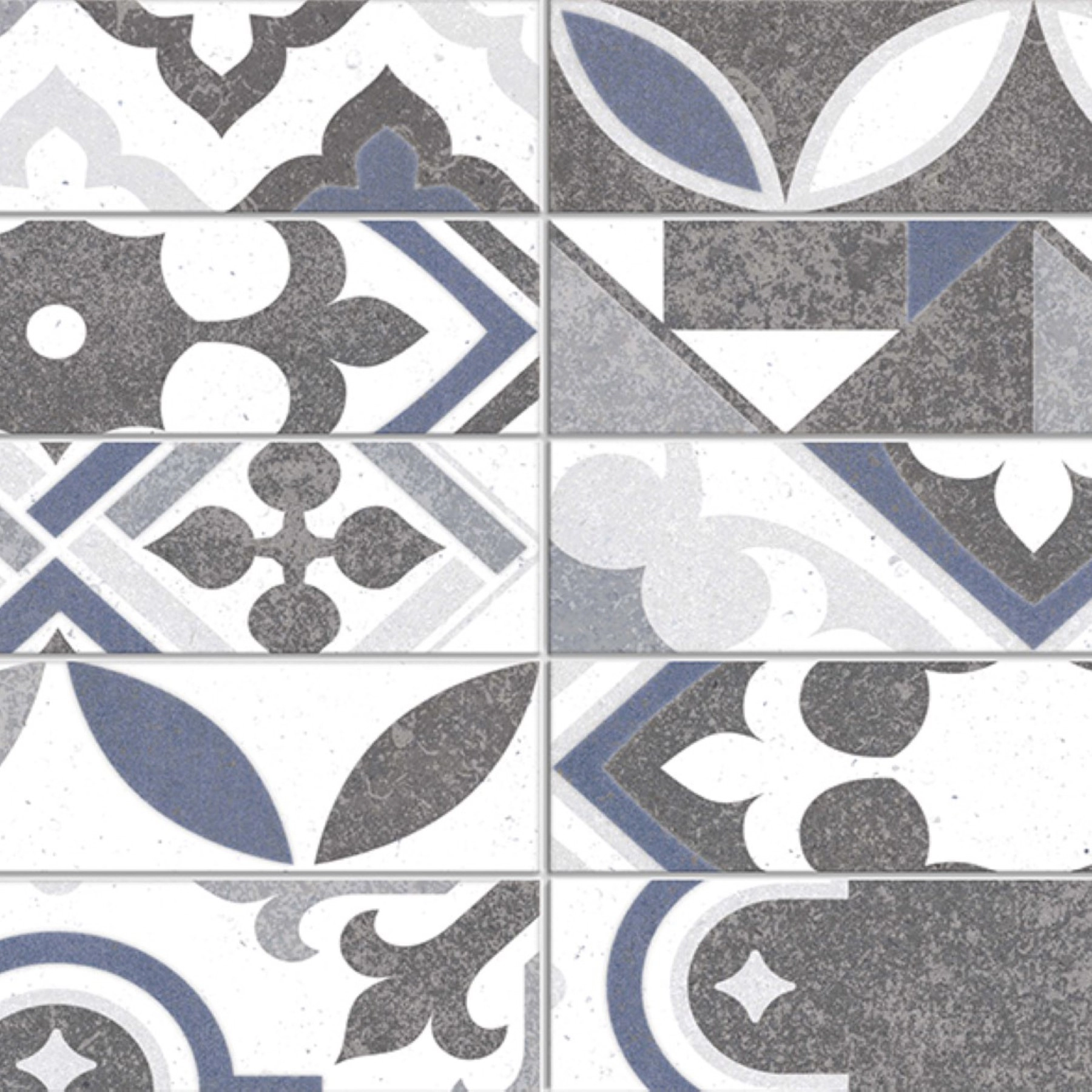 Revestimento de Parede Interno e Externo Decorado Acetinado 8,5x35cm Borda Arredondada Elegance Gabriella