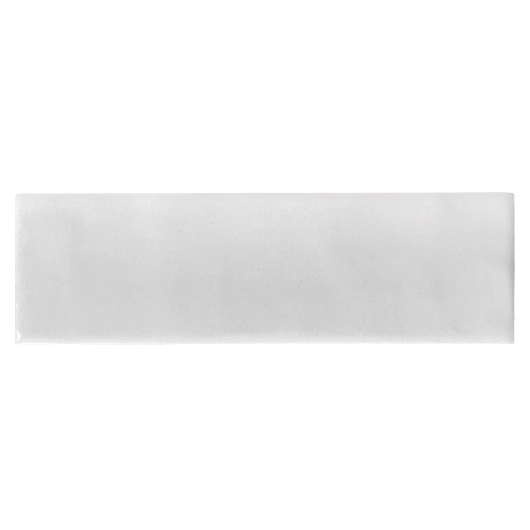 Revestimento de Parede Interno e Externo Relevo Brilhante 7,7x23,7cm Borda Arredondada Branco SF3901 Gabriella