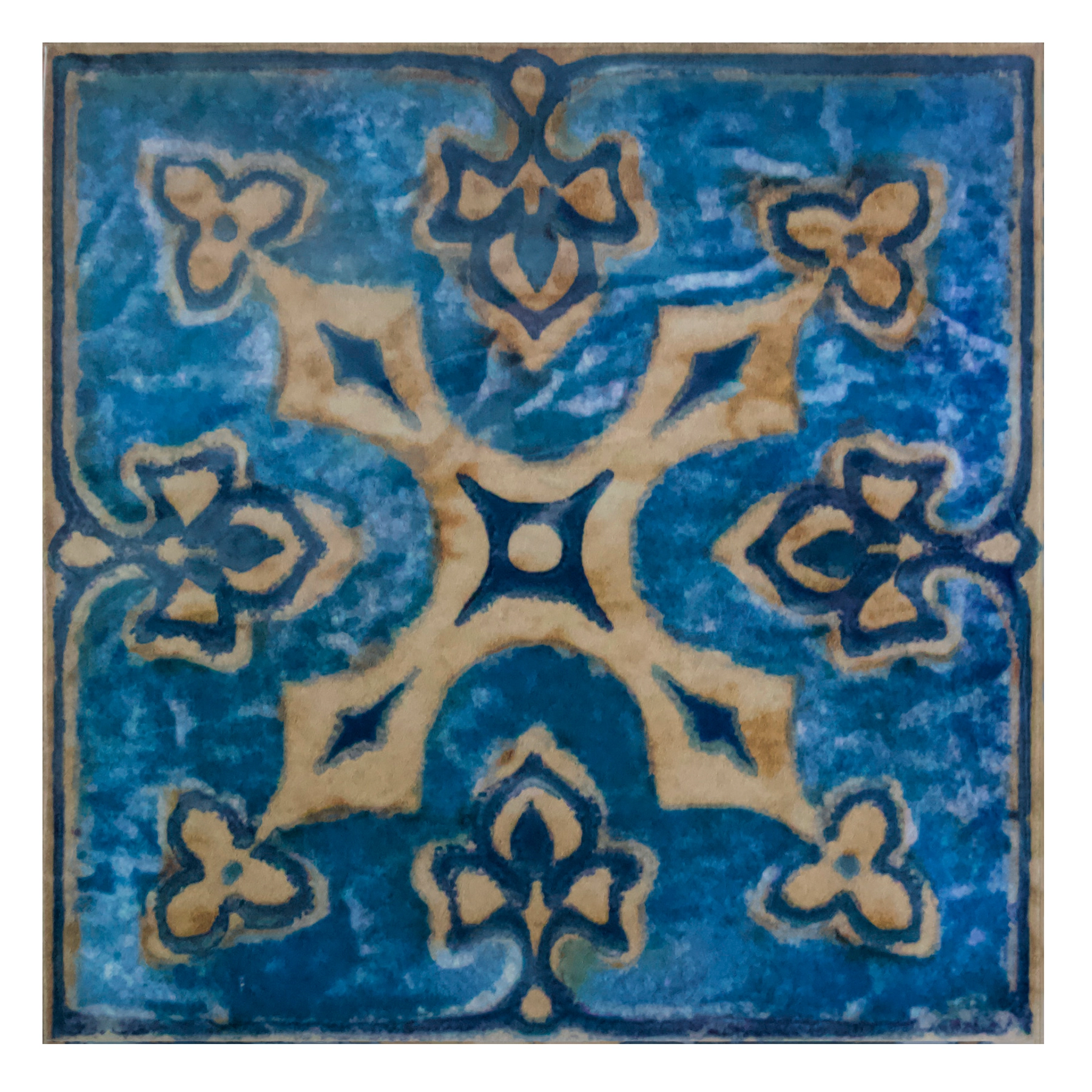 Revestimento de Parede Interno e Externo Decorado Brilhante 15,2x15,2cm Borda Arredondada Spanich PD15/6633 Gabriella