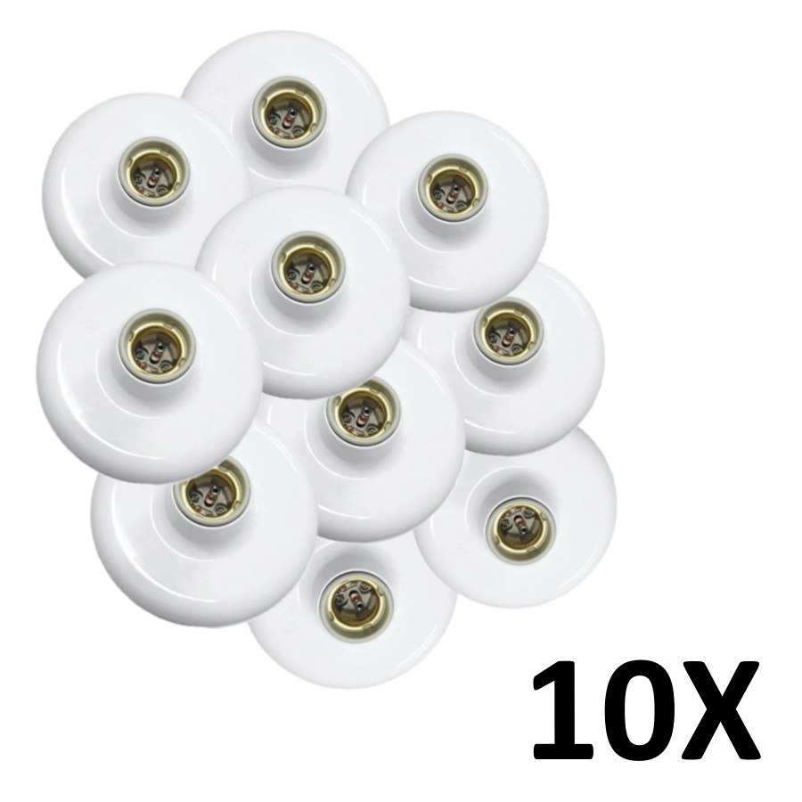 Kit 10 Plafonier Plafon Em Soquete De Porcelana 100w