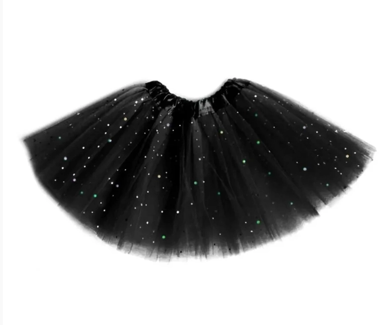 Saia Tule Preto 30cm Mod 257 Modamix
