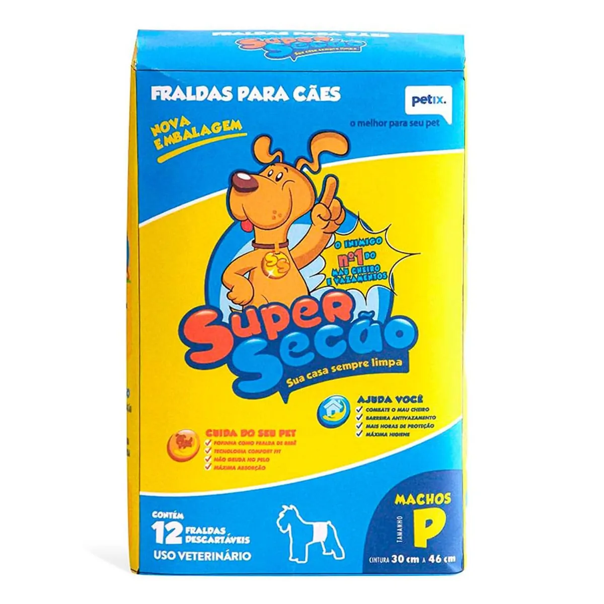 Fralda Descartável Super Secão Para Cães Machos