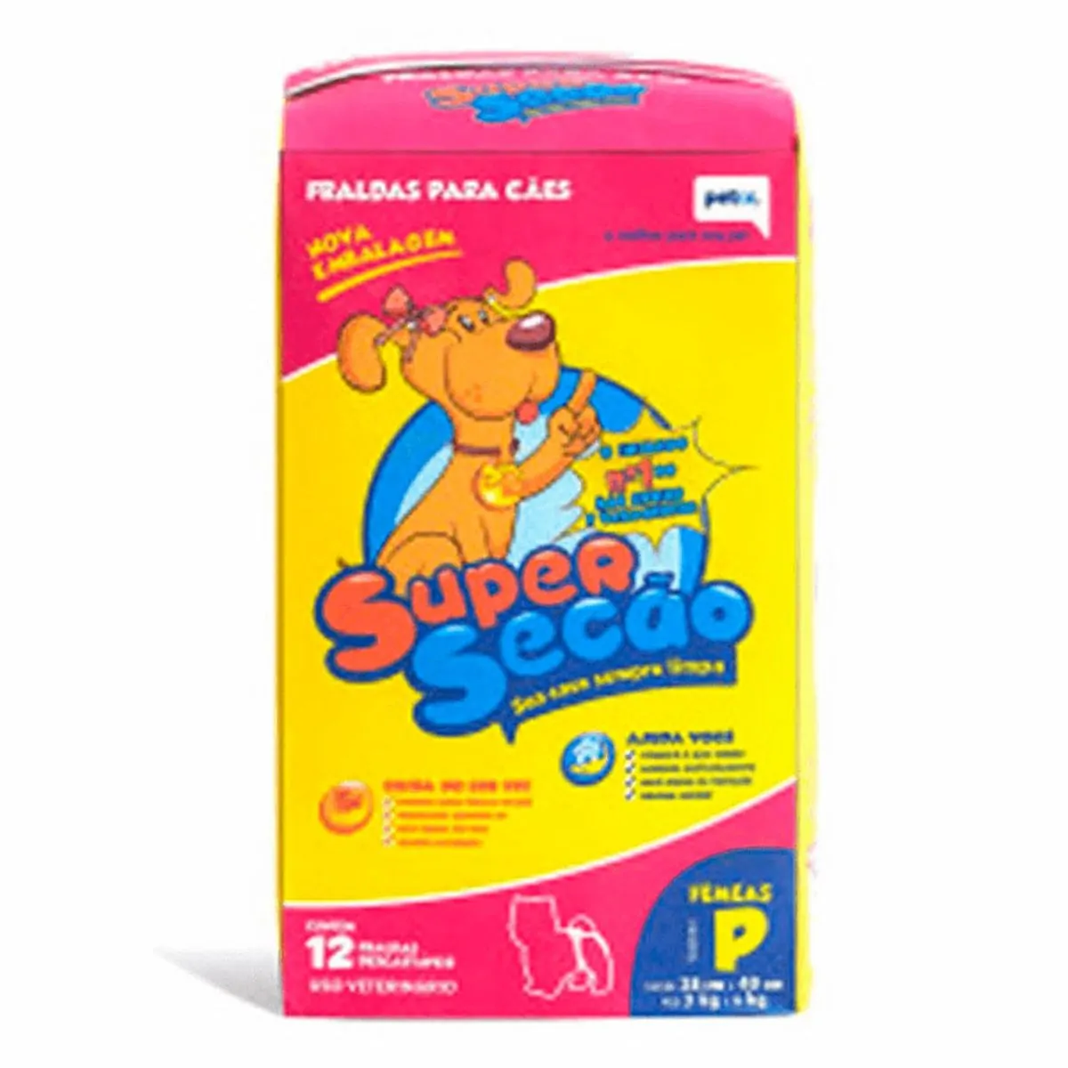Fralda Descartável Super Secão Para Cães Fêmeas