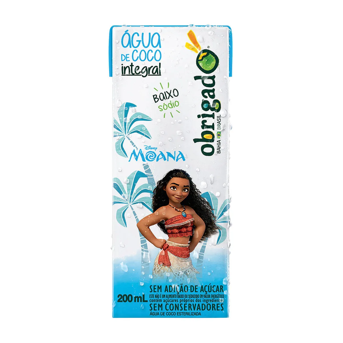 água De Coco Esterilizada Integral Disney Moana Obrigado Caixa 200ml