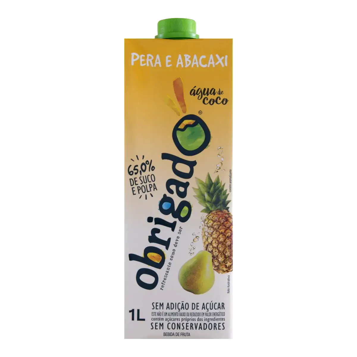 água De Coco Pera E Abacaxi Obrigado Caixa 1l