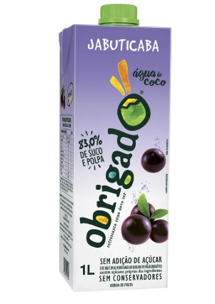 água De Coco Jabuticaba Obrigado Caixa 1l