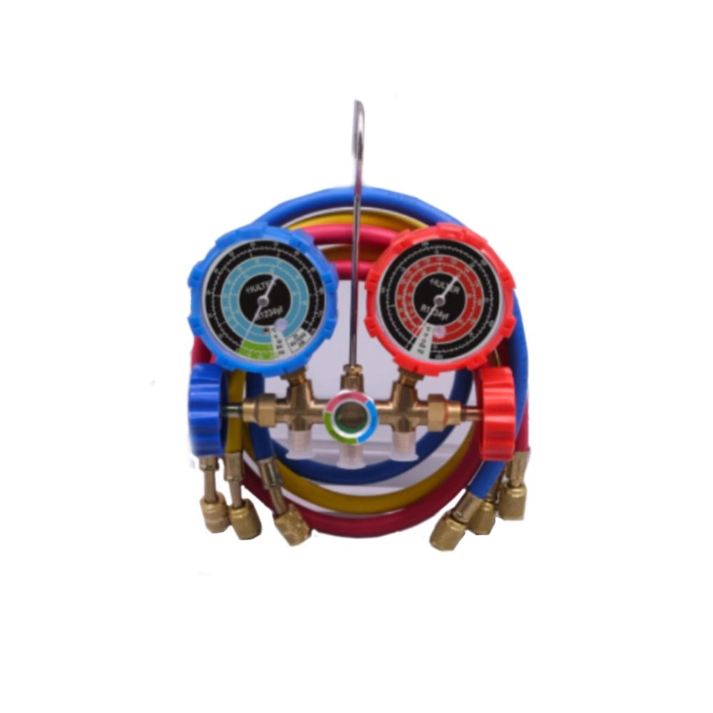 Manifold Hulter R32/r134/r404/r410 Com Visor E Jogo De Mangueiras 5/16 Ht5432gf