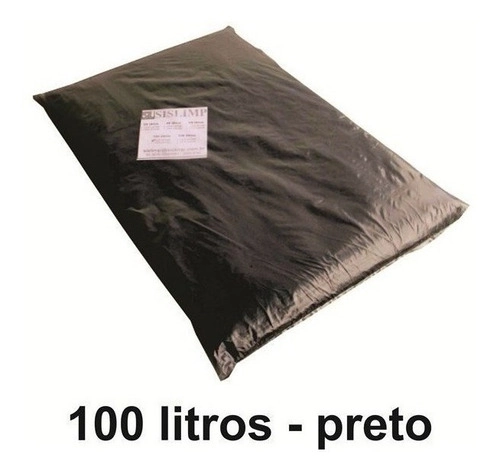 15 Kg Saco De Lixo 100 Litros Preto 100l Reforçado 0,18 Micr Preto