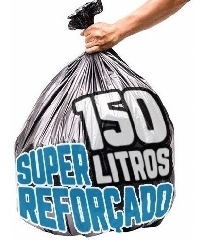 Frete Grátis Saco De Lixo 150 Litros 100un Super Reforçado Preto