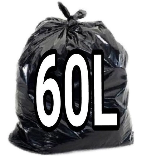 Kit 6 Pacotes Com Saco De Lixo 60 Litros Preto 100 Unid Preto