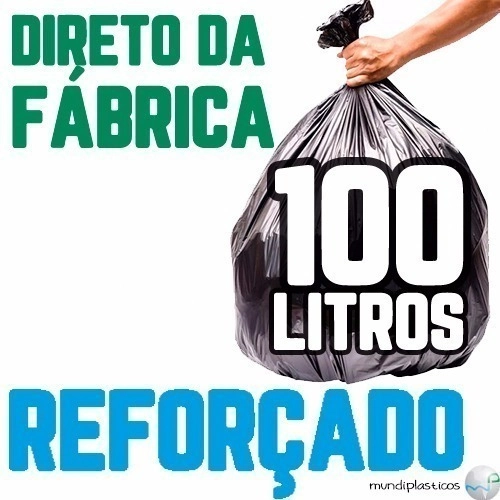 Frete Grátis - Saco De Lixo 100 Litros 300un Preto Reforçado Preto