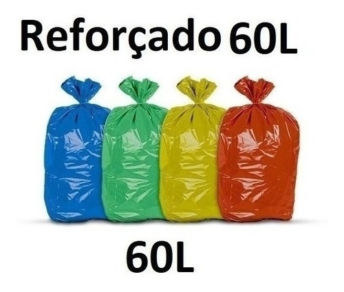Kit Com 11 Pacotes Saco De Lixo 60 Litros P6 Reforçado Vermelho