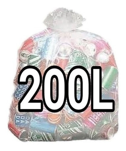 Kit 4 Sacos Lixo Transparente 200l Reforçado 400 Unidades