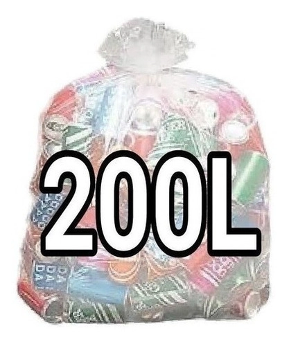Kit 4 Sacos Lixo Transparente 200l Reforçado 400 Unidades