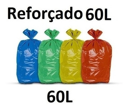 Kit Com 11 Pacotes Saco De Lixo 60 Litros P6 Reforçado Vermelho
