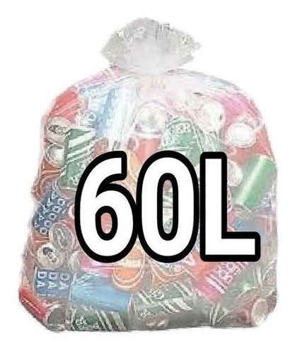 Kit 10 Pacotes Sacos Lixo 60 Litros Transparente C/100 Cinza-claro