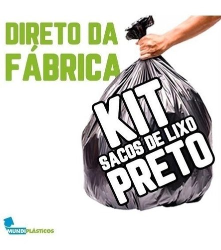 Kit Saco Lixo 200lts Reforçadíssimo + 100lts Super Reforçado Preto