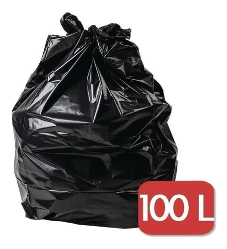 Saco De Lixo 100 Litros Intermediário 100 Unidades Preto