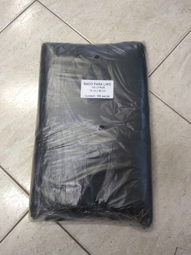 Saco De Lixo 100 Litros Intermediario Reforçado 100 Unidades Preto
