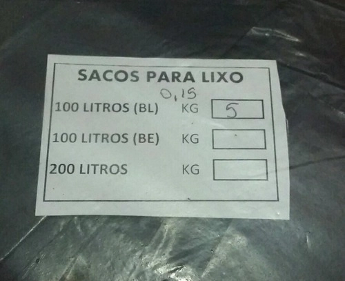 Saco De Lixo 100 Litros Extra Reforçado 5kg Preto