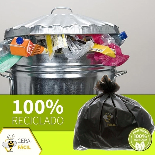 Saco De Lixo 100 Litros Preto Reforçado 100un Preto