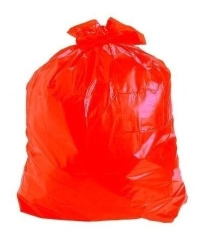 Saco De Lixo 100 Litros Colorido Vermelho Com 100 Unidades