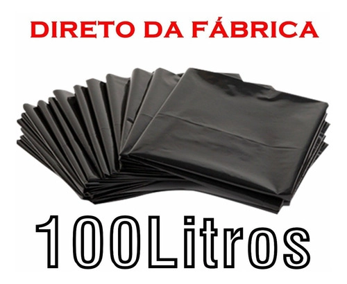 Saco De Lixo 100 Litros 100 Unidade Resistente P/entrega Preto