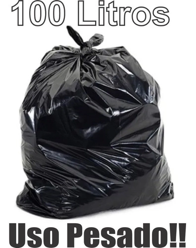 Saco De Lixo 100 Litros 5 Kg Uso Pesado  + Brinde Gratis Preto