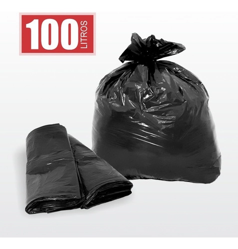 Saco De Lixo 100 Litros Comum 50 Und. Preto