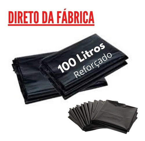 Saco De Lixo - 100 Litros Reforçado - (direto Da Fábrica) Preto