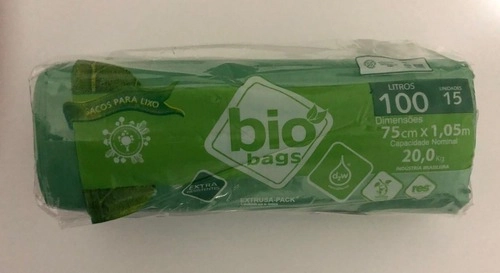 Saco De Lixo - Verde - 100l - 30unid Biobags Verde