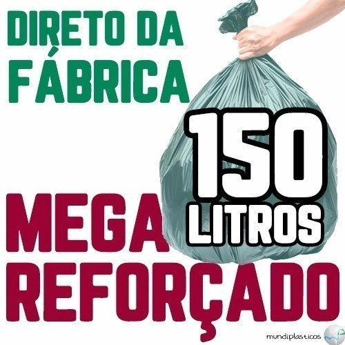 Saco De Lixo 150 Litros 100 Un Verde Mega Reforçado Verde
