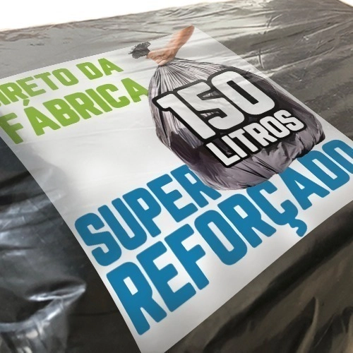 Saco De Lixo 150 Litros 100 Un Preto Super Reforçado Preto