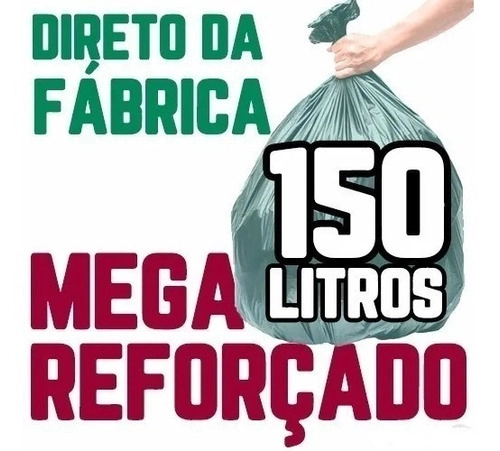 Saco De Lixo 150 Litros 100 Un Verde Mega Reforçado Verde