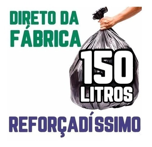Saco De Lixo 150 Litros 400 Un Preto Reforçadíssimo Preto