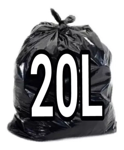 Saco De Lixo 20 Litros  1º Linha  - 100 Unidades Preto