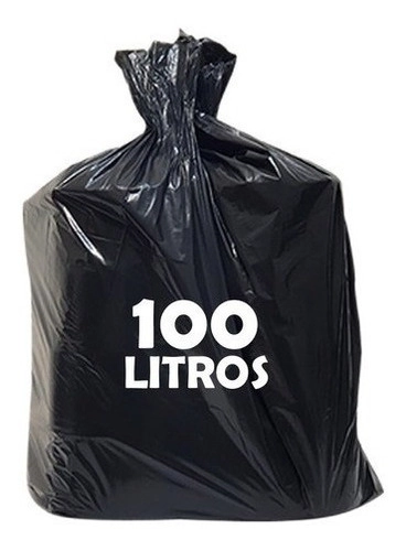 Saco De Lixo 100 Litros Resistente ( Pct 100 Unid ) Preto