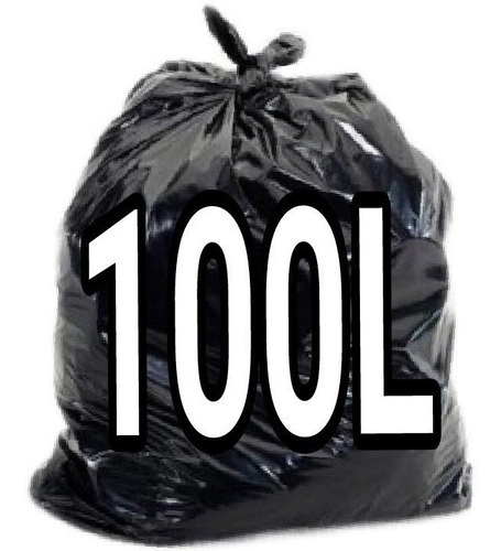 Saco De Lixo 100 Litros Super Reforçado 100 Unid Fabricante Preto